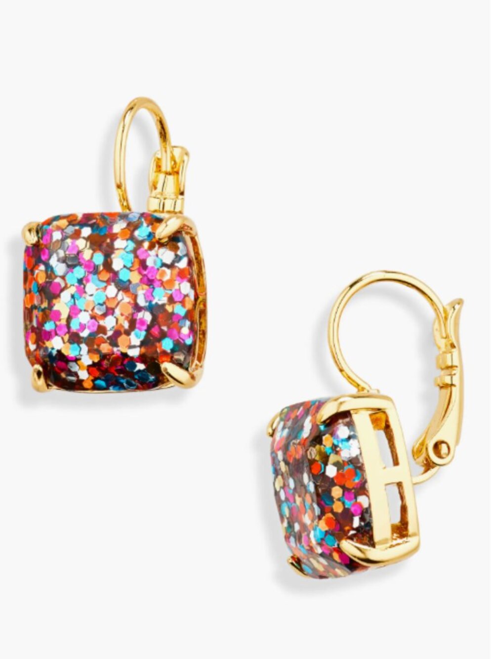 Kate Spade Glitter Square Lever-back Drop Earrings - Vintage Kate Spade!